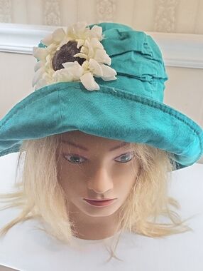 BOHO ⁹Teal Women’s Sun Hat with Flower Accent, One Size